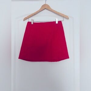 Topshop Red Scalloped Mini Skirt